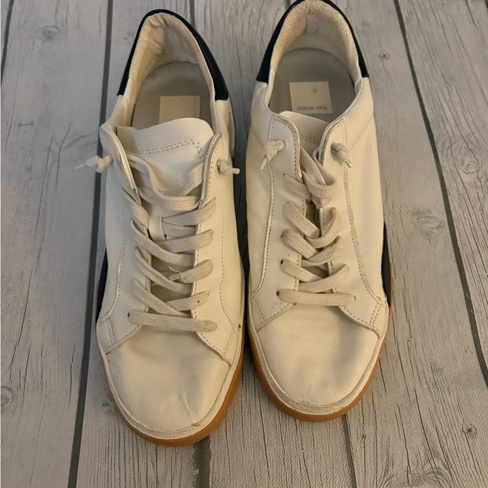Dolce Vita White, Black, and Silver Sneakers